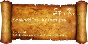Szakmáry Krisztina névjegykártya