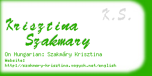 krisztina szakmary business card